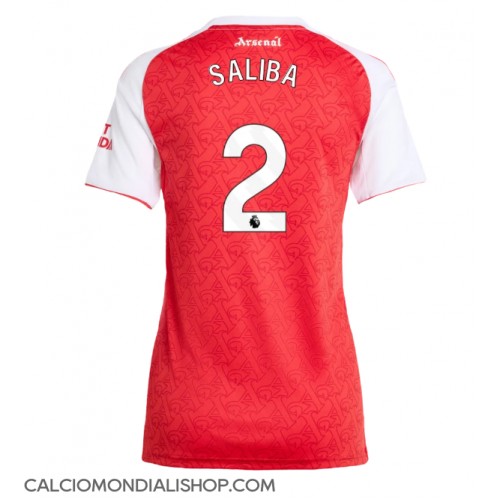 Maglie da calcio Arsenal William Saliba #2 Prima Maglia Femminile 2025-26 Manica Corta